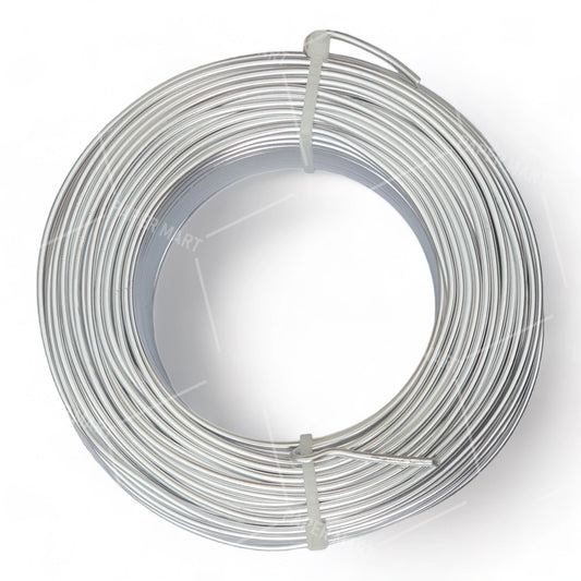 Silver Coloured Aluminium Wire 12 gauge 24 Metres